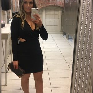 Express cut out black dress